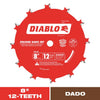 Diablo Perma-Shield Non-Stick Coating 12 Tooth Carbide Stacked Dado Saw Blade Set 8 Dia. x 5/8 in.