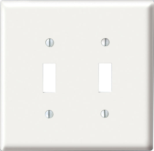 Leviton Midway White 2 gang Nylon Toggle Wall Plate 1 pk (Pack of 25)