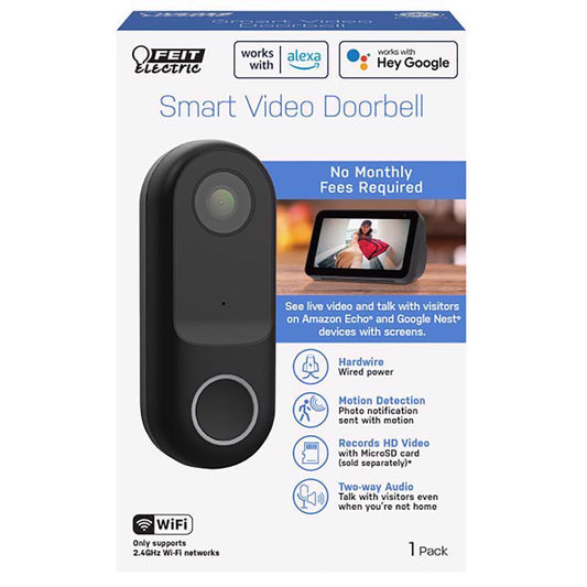 Feit Smart Home Black Plastic Wired Smart Video Doorbell