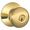 Schlage Plymouth Bright Brass Entry Lockset 1-3/4 in.