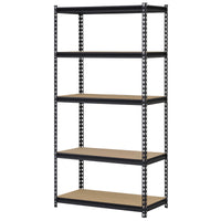 Casa Solutions Black Steel 5-Tier 1000 lbs. Capacity Shelving Unit 72 H x 36 W x 18 D in.