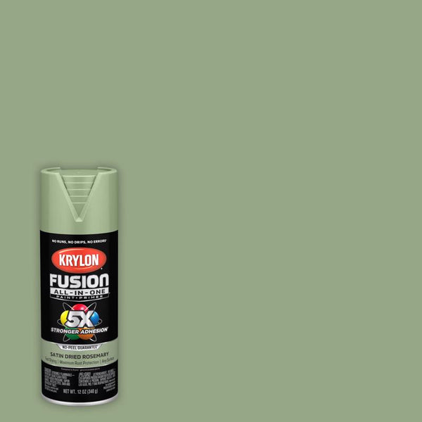 Pintura en aerosol satinada Krylon Fusion All-In-One color romero seco, todo en uno, 12 oz (paquete de 6)