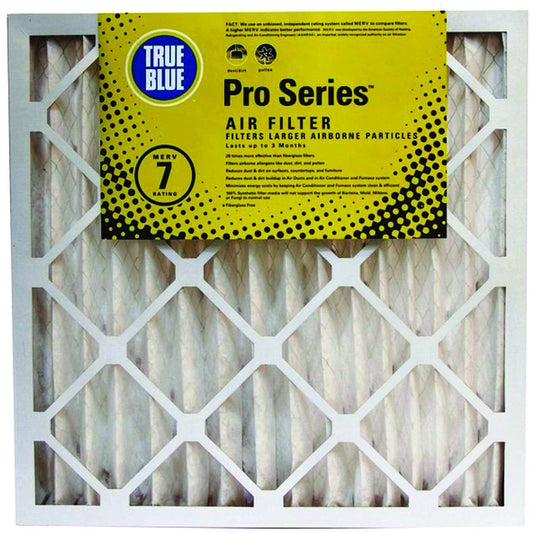 True Blue 20 in. W X 25 in. H X 2 in. D Synthetic 7 MERV Pleated Air Filter 1 pk (Pack of 6)