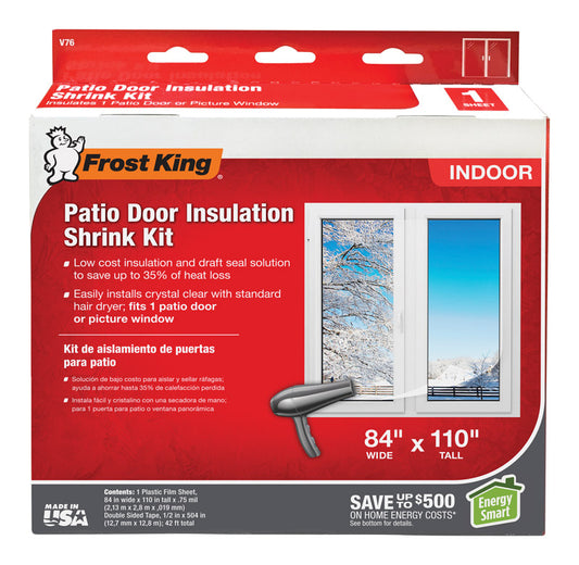 Frost King Clear Shrink Indoor Patio Door Insulator Kit 84 in. W X 110 in. L