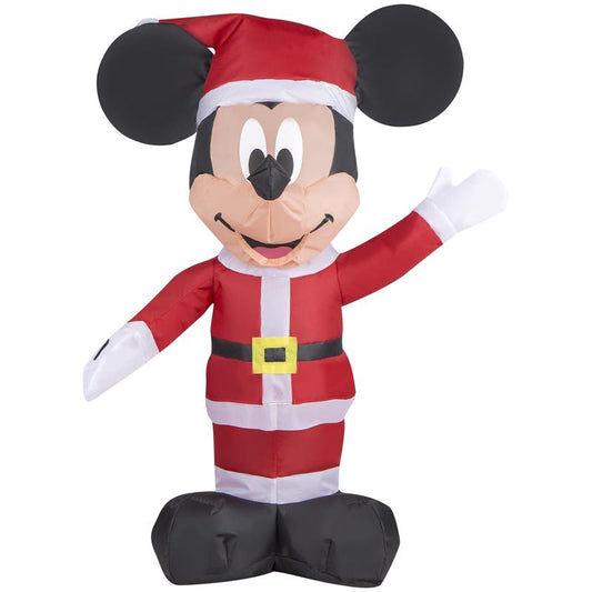 Disney Airdorable Airblown Red Mickey Mouse Santa Inflatable 21 in.