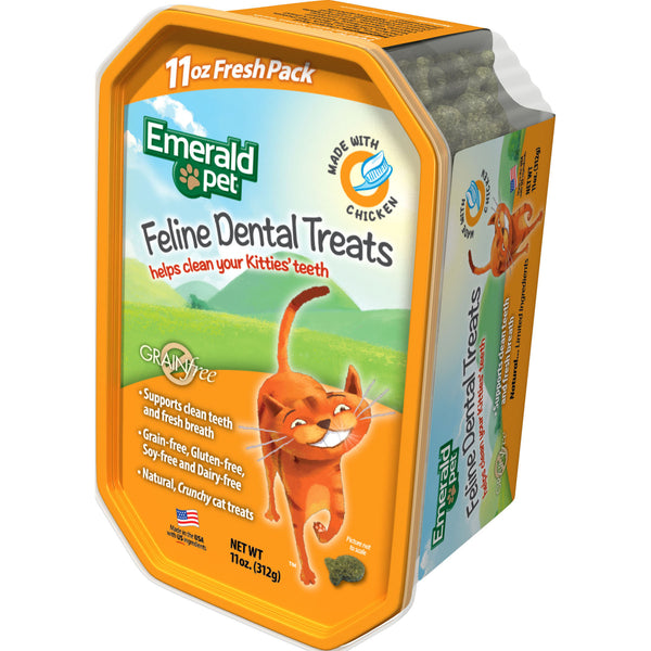 Golosinas dentales para felinos Emerald Pet sin cereales