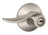 Schlage Sacramento Satin Nickel Keyed Entry Lever 1-3/4 in.