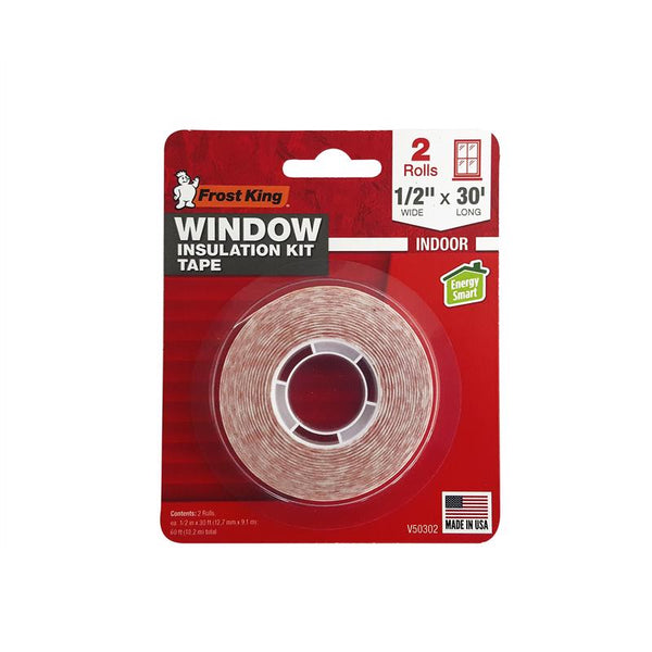 Cinta transparente de montaje interior de doble cara Frost King, 1/2 in. de ancho x 30 ft. de largo, paquete de 2 - Oferta de la semana