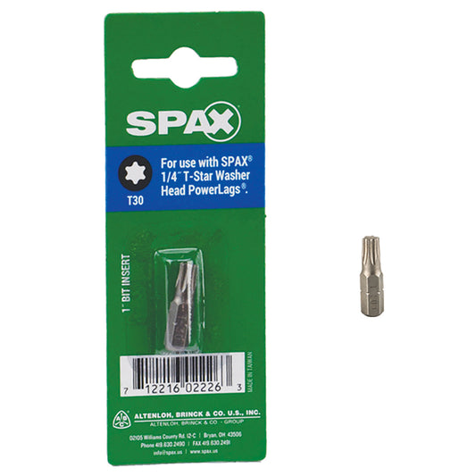 Spax T-Star Washer T30  S X 1 in. L Driver Bit Steel 1 pc (Pack of 10)