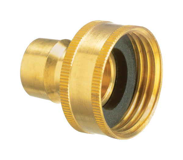 Conector de manguera de latón de 3/4 pulg. de diámetro x 3/4 pulg. de profundidad, paquete de 1
