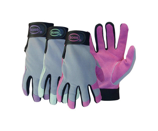 Boss Guard Women's Indoor/Outdoor Mechanic's Glove Assorted L 1 pk