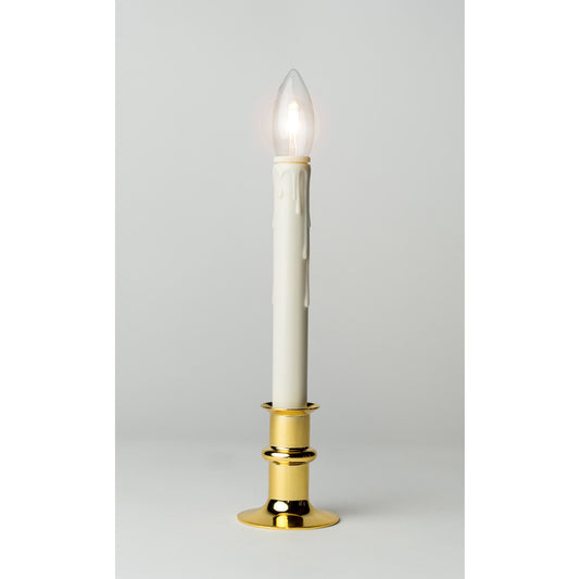 Celestial Lights LED Gold/White Taper Window Candle 13 in.