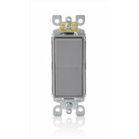 Leviton Decora 15 amps Three Pole Rocker AC Quiet Switch Gray 1 pk
