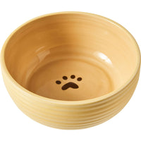 Spot Elegance Ribbed Stoneware Dog Dish