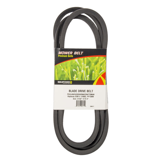 MaxPower Deck Drive Belt 0.65 in. W X 97.4 in. L For Riding Mowers