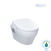 TOTO® WASHLET®+ EP Wall-Hung Elongated Toilet with S7A Contemporary Bidet Seat and DuoFit® In-Wall 0.9 and 1.28 GPF Auto Dual-Flush Tank System, Matte Silver - CWT4284736CMFGA#MS