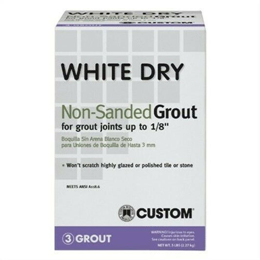 Custom Building Products White Dry Indoor and Outdoor White Grout 5 lb. (Pack of 4)