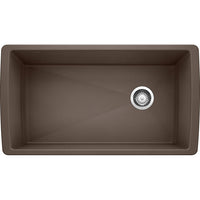 Blanco Diamond Super Single Bowl Undermount Kitchen Sink Silgranit Café Brown Large Granite Composite