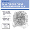 KOOL-FLO 29.9 in. H X 24 in. D 2 speed Drum Fan