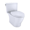 TOTO Nexus Two-Piece Elongated 1.28 GPF Universal Height Toilet with CEFIONTECT and SS124 SoftClose Seat, WASHLET+ Ready, Cotton White - MS442124CEFG#01