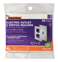 Frost King White 1 gang Plastic Toggle Wall Plate Sealers 10 pk