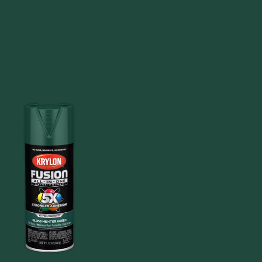 Krylon Fusion All-In-One Gloss Hunter Green Paint + Primer Spray Paint 12 oz (Pack of 6).