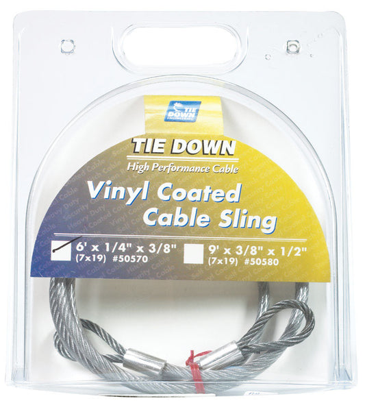 Tie Down Engineering Clear Vinyl Galvanized Steel 1/4 in. D X 6 ft. L Cable Sling