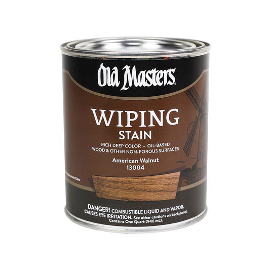 Old Masters Semi-Transparent American Walnut Oil-Based Wiping Stain 1 qt (Pack of 4)