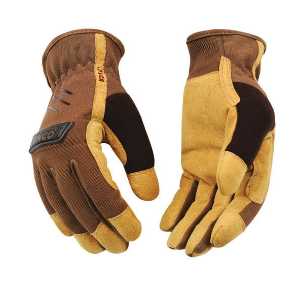 Guantes de conducción para exteriores para hombre Kinco, color marrón, talla L, 1 par