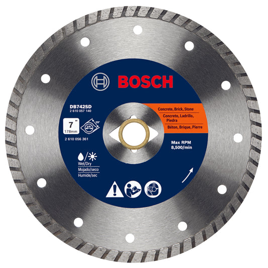 Bosch 7 in. D X 7/8 in. Diamond Turbo Rim Circular Saw Blade 1 pk
