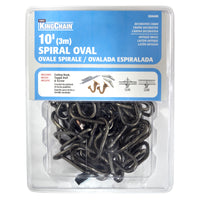 KingChain Mibro 3.9 mm Antique Brass Black Steel Decorative Chain .15 in. D 120 in.
