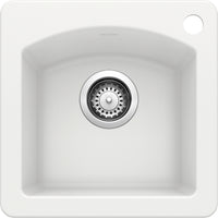 Diamond Bar Sink Dual Mount - White