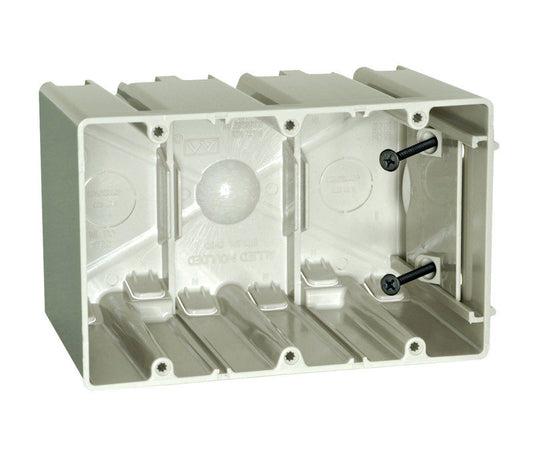 Allied Moulded SliderBox 61 cu in Rectangle Polycarbonate 3 gang Outlet Box Beige