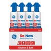 GE Re-New White Silicone Kitchen and Bath Caulk Sealant 9.5 oz (Pack of 12)
