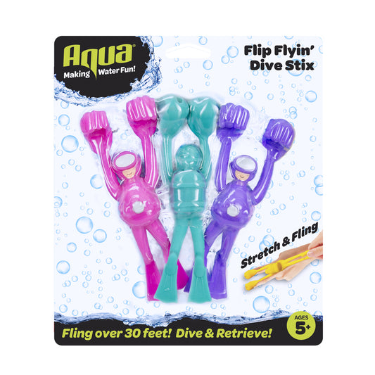 Aqua Assorted Plastic Flip Flyin Dive Sticks (Pack of 6)