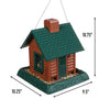 North States Log Cabin Wild Bird 1 lb Plastic Log Cabin Hopper Bird Feeder 4 ports (Pack of 2)