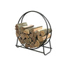 Panacea Black Powder Coated Steel Log Hoop Rack