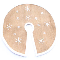 Celebrations Tan/White Snowflake Tree Skirt 12 in. (Pack of 12)