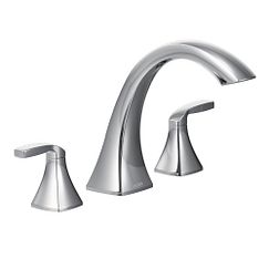 Chrome two-handle high arc roman tub faucet