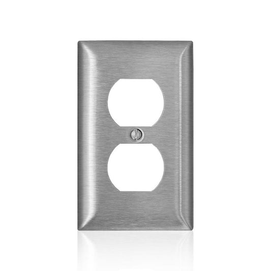 Leviton C-Series Satin Silver 1 gang Stainless Steel Duplex Wall Plate 1 pk