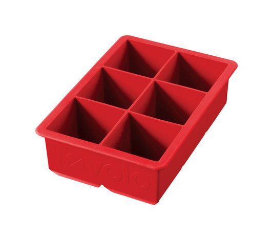 Tovolo 4.25 in. W x 6.25 L Candy Apple Red Silicone King Cube Ice Tray (Pack of 6)