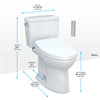 TOTO® Drake® WASHLET®+ Two-Piece Elongated 1.6 GPF TORNADO FLUSH® Toilet with S550e Bidet Seat, Cotton White - MW7763056CSG#01