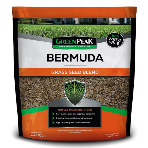 Semillas de césped Bermuda GreenPeak para sol o sombra, 1 lb