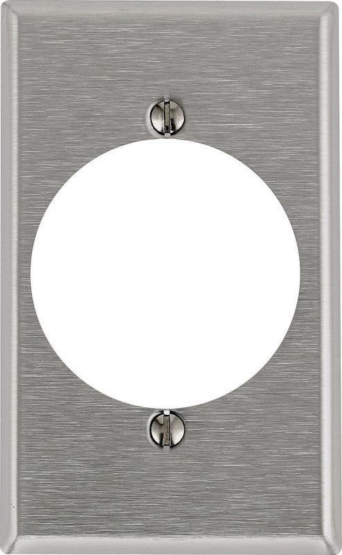 Leviton Silver 1 gang Stainless Steel Outlet Wall Plate 1 pk