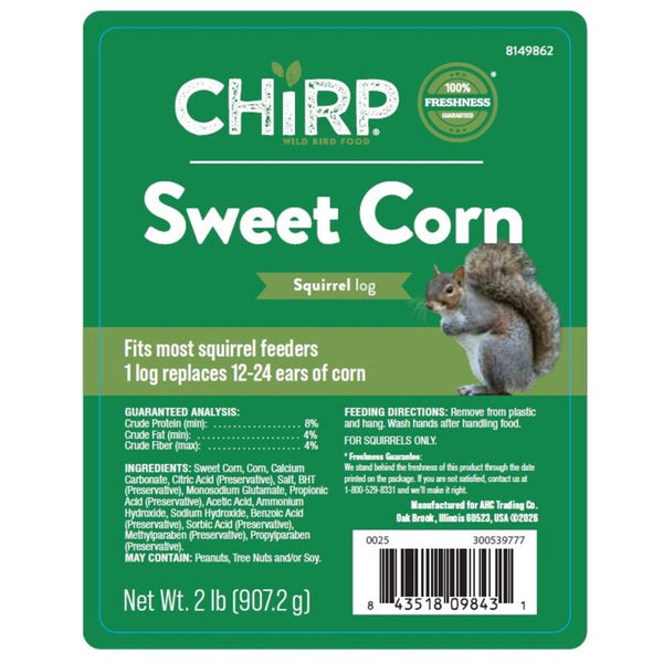Chirp Sweet Corn Squirrel Log Corn Squirrel Food 32 oz (Pack of 6)