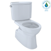 TOTO® Vespin® II Two-Piece Elongated 1.28 GPF Universal Height Skirted Design Toilet with CEFIONTECT, Cotton White - CST474CEFG#01