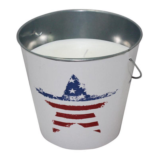 Patio Essentials U.S. Flag Candle Bucket For Mosquitoes/Other Flying Insects 18 oz. (Pack of 6)