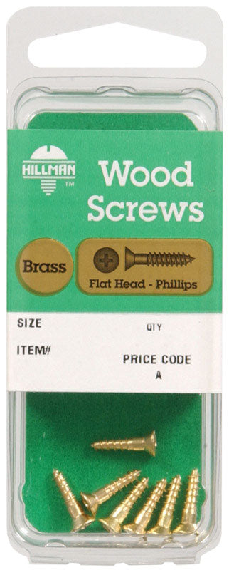 Hillman No. 6 x 1-1/4 in. L Phillips Wood Screws 4 pk (Pack of 10)