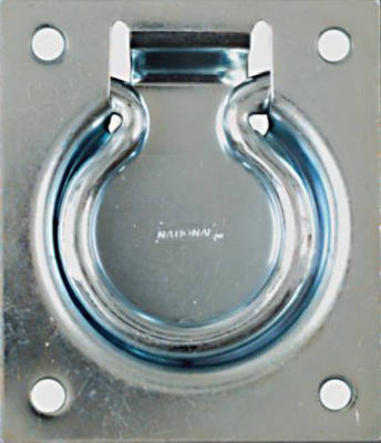National Hardware 3-1/2 in. L Zinc-Plated Silver Steel Flush Pull
