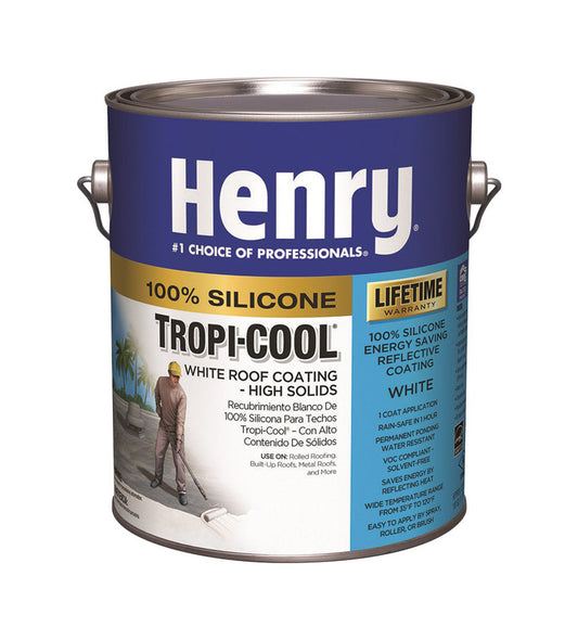 Henry Tropi-Cool White Silicone Water Based Roof Coating 0.9 gal. for Seam and Repair Roof